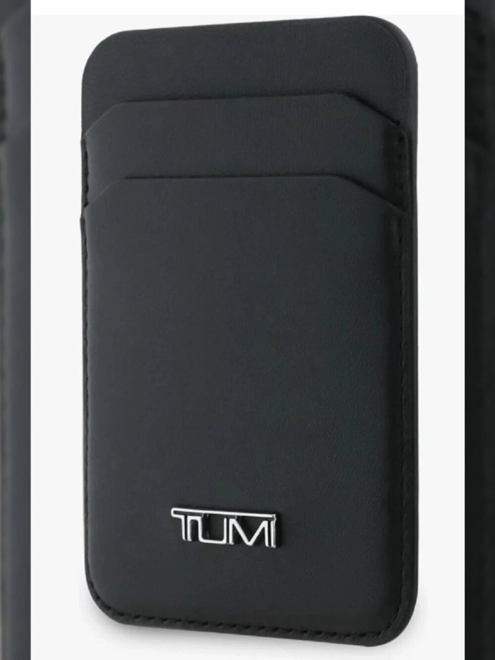 2026 TUMI SLIM LEATHER MAGNETIC CARD HOLDER CASE FOR CELL PHONE METAL LOGO - Picture 3 of 7